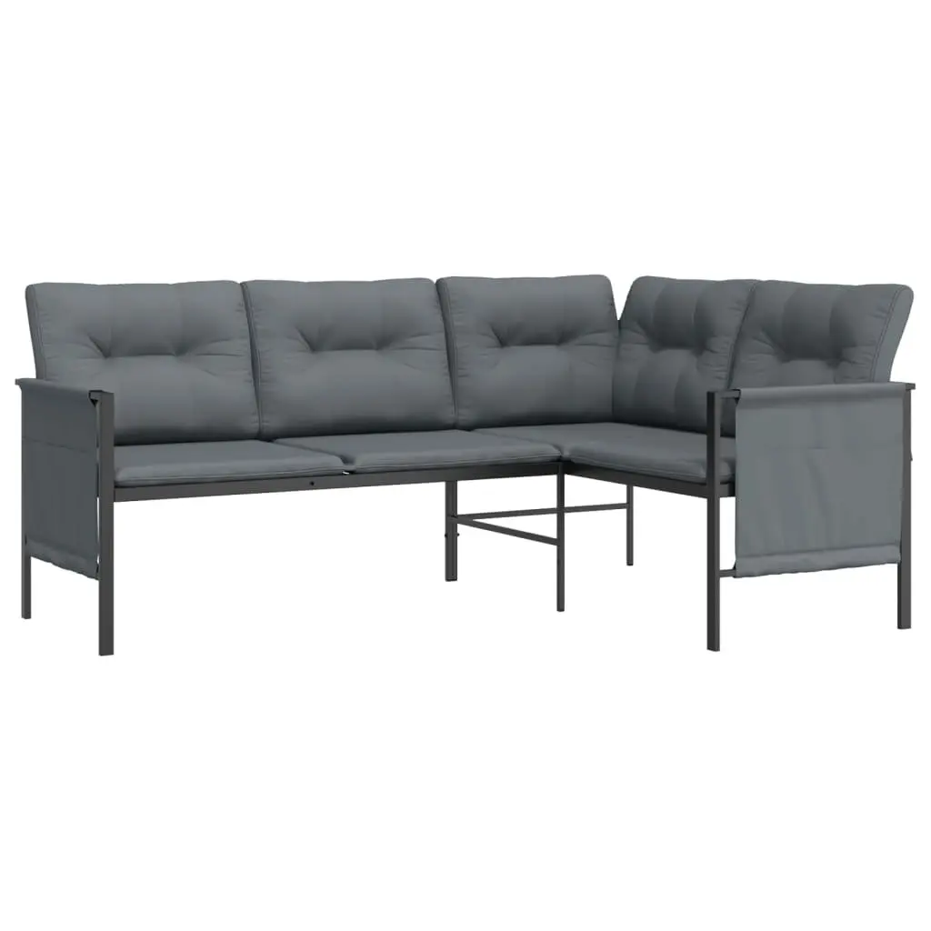 Garden Lounge Set 2 Piece Anthracite Steel Frame Outdoor Patio Furniture