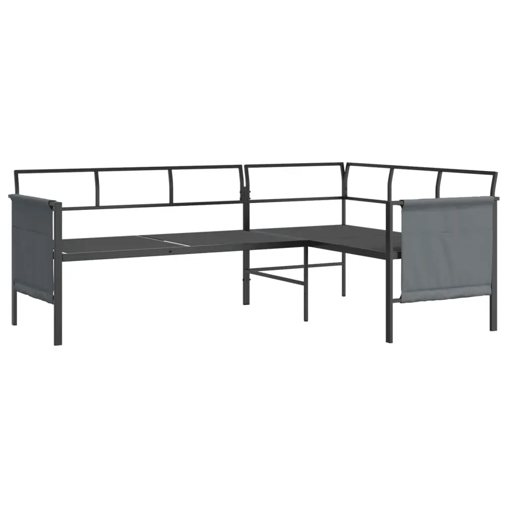 Garden Lounge Set 2 Piece Anthracite Steel Frame Outdoor Patio Furniture