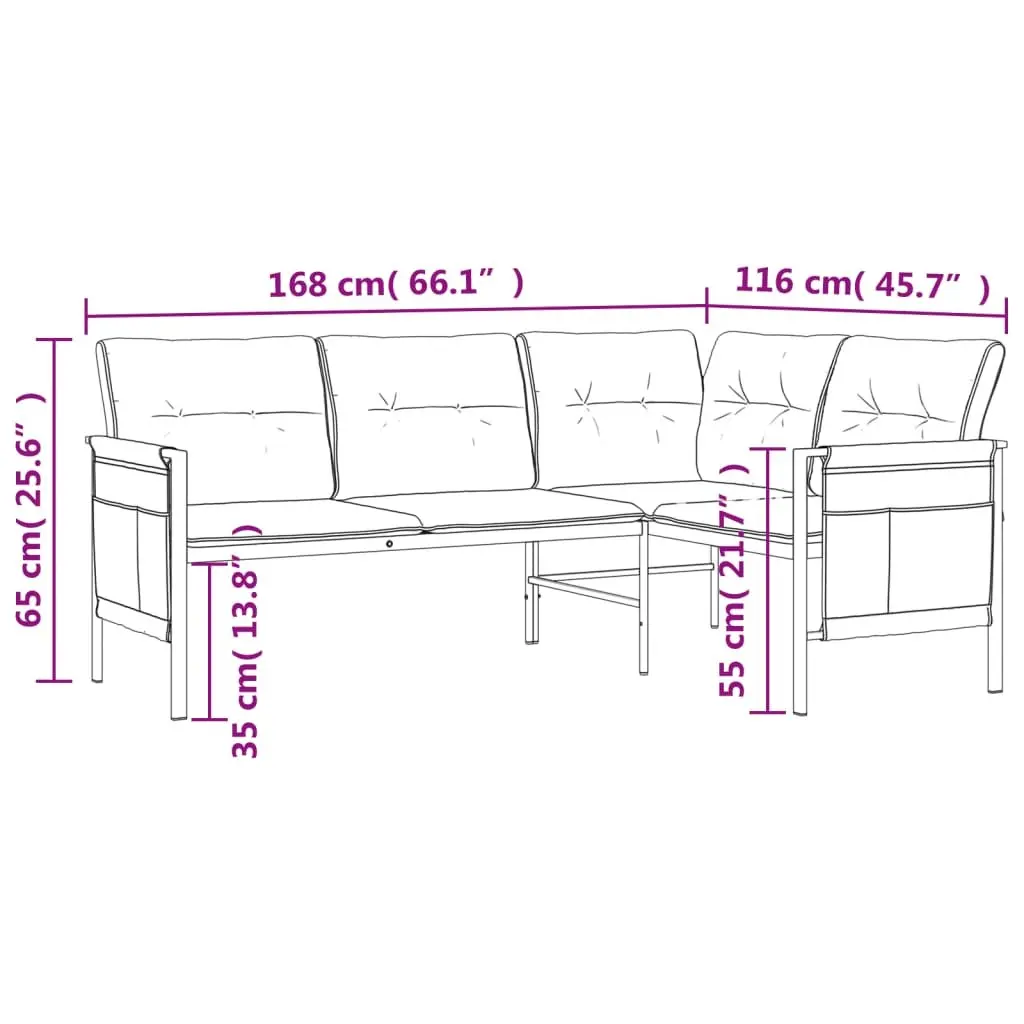 Anthracite Garden Corner Sofa Set