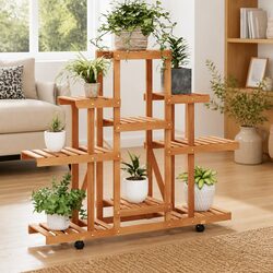 Wooden Flower Stand Dimensions: 110x25x101cm, Brown Fir