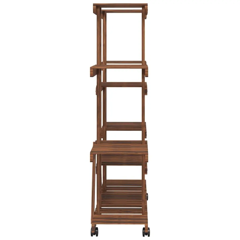 Wooden Plant Stand with Wheels for Home Garden 110 x 25 x 115 cm