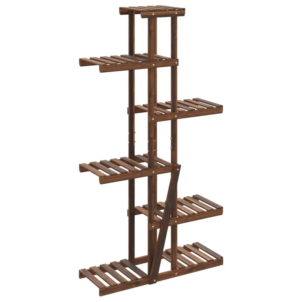 Plant Stand Flower Display Rack 75x25x140.5cm Solid Fir Wood Brown