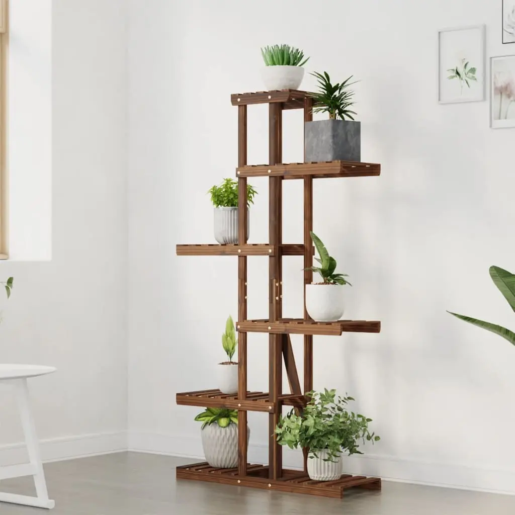 Plant Stand Flower Display Rack 75x25x140.5cm Solid Fir Wood Brown