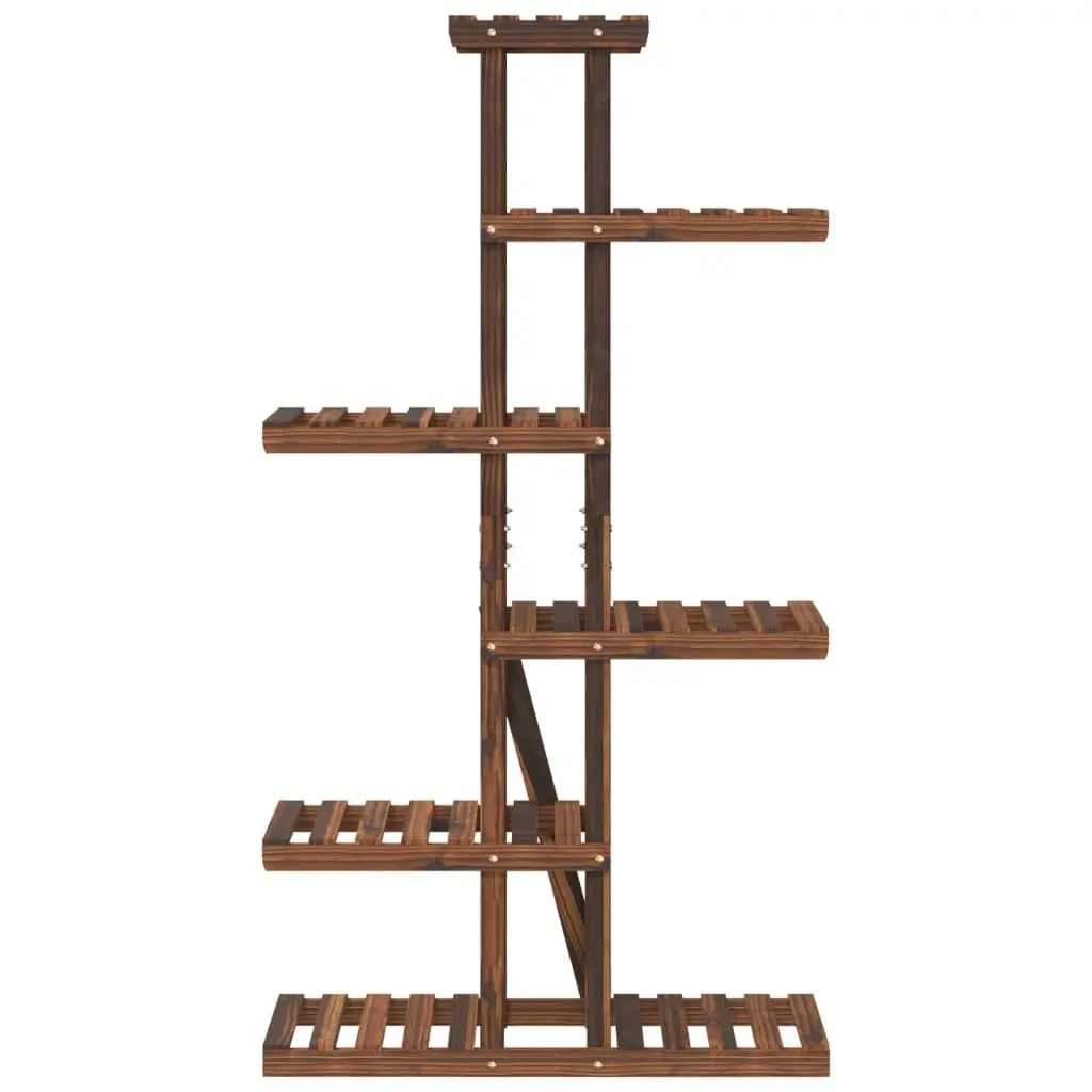 Plant Stand Flower Display Rack 75x25x140.5cm Solid Fir Wood Brown