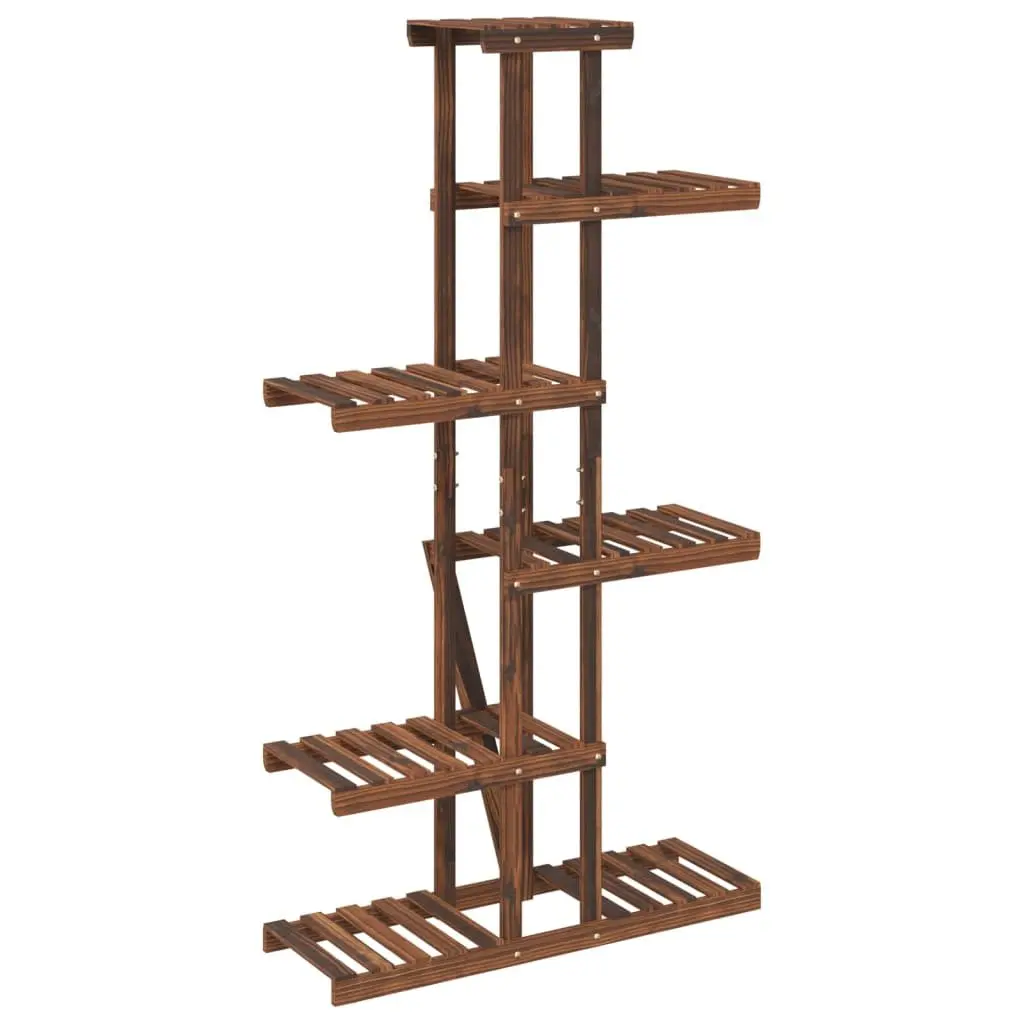 Plant Stand Flower Display Rack 75x25x140.5cm Solid Fir Wood Brown