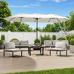 Double-Head Parasol: 449x265cm Sun Shade Umbrella