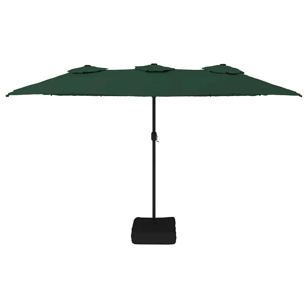 Double-Head Parasol Outdoor Sunshade Garden Umbrella 449 x 265 cm Green