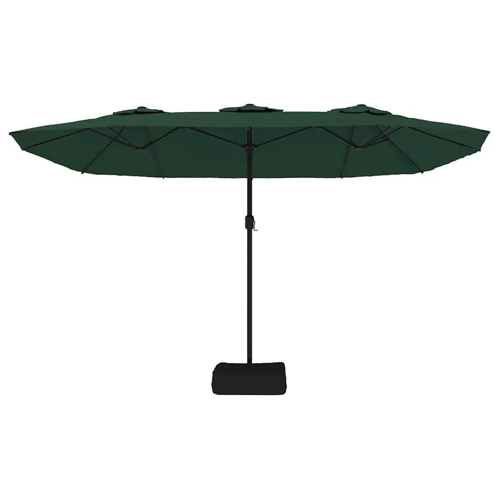 Double-Head Parasol Outdoor Sunshade Garden Umbrella 449 x 265 cm Green