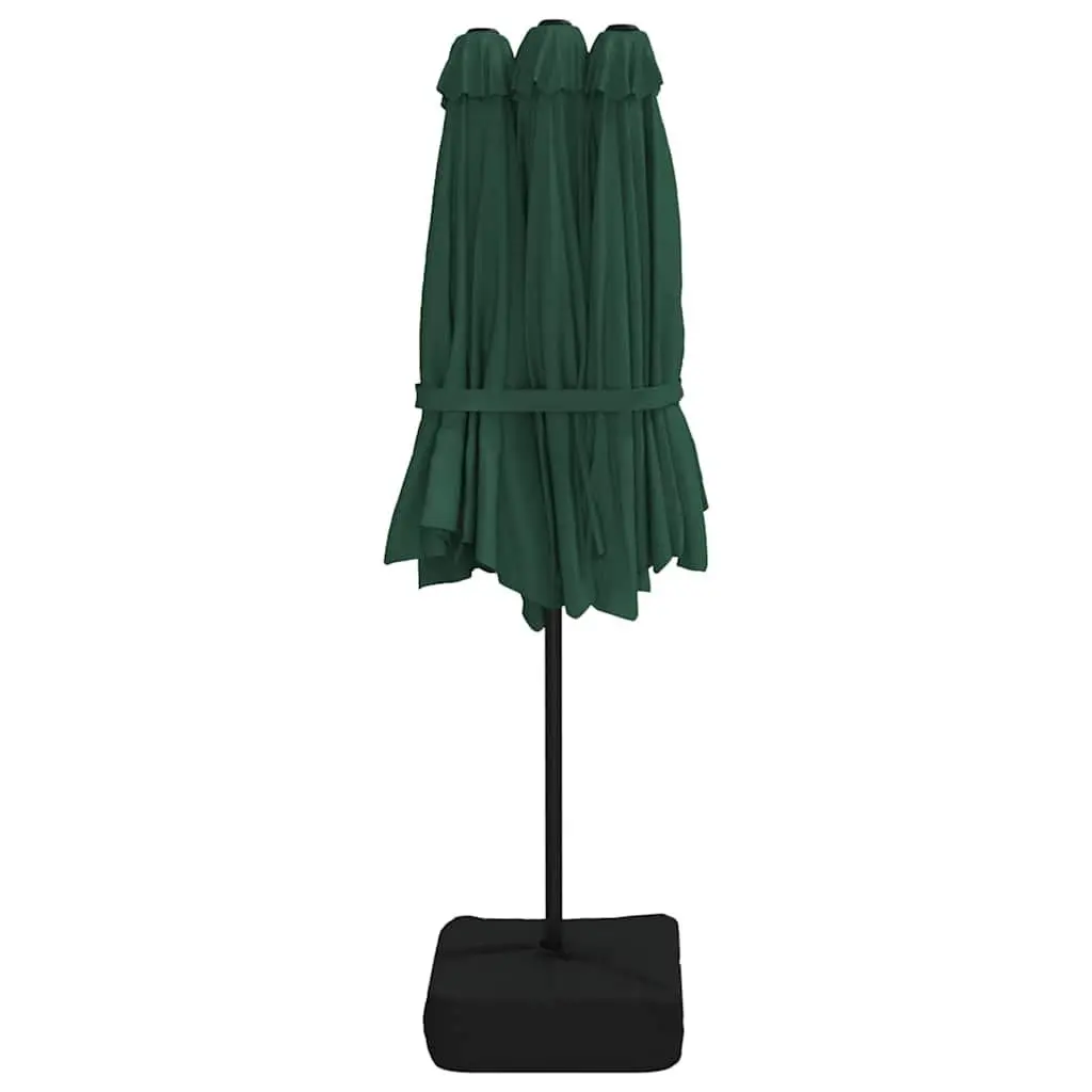Double-Head Parasol Outdoor Sunshade Garden Umbrella 449 x 265 cm Green