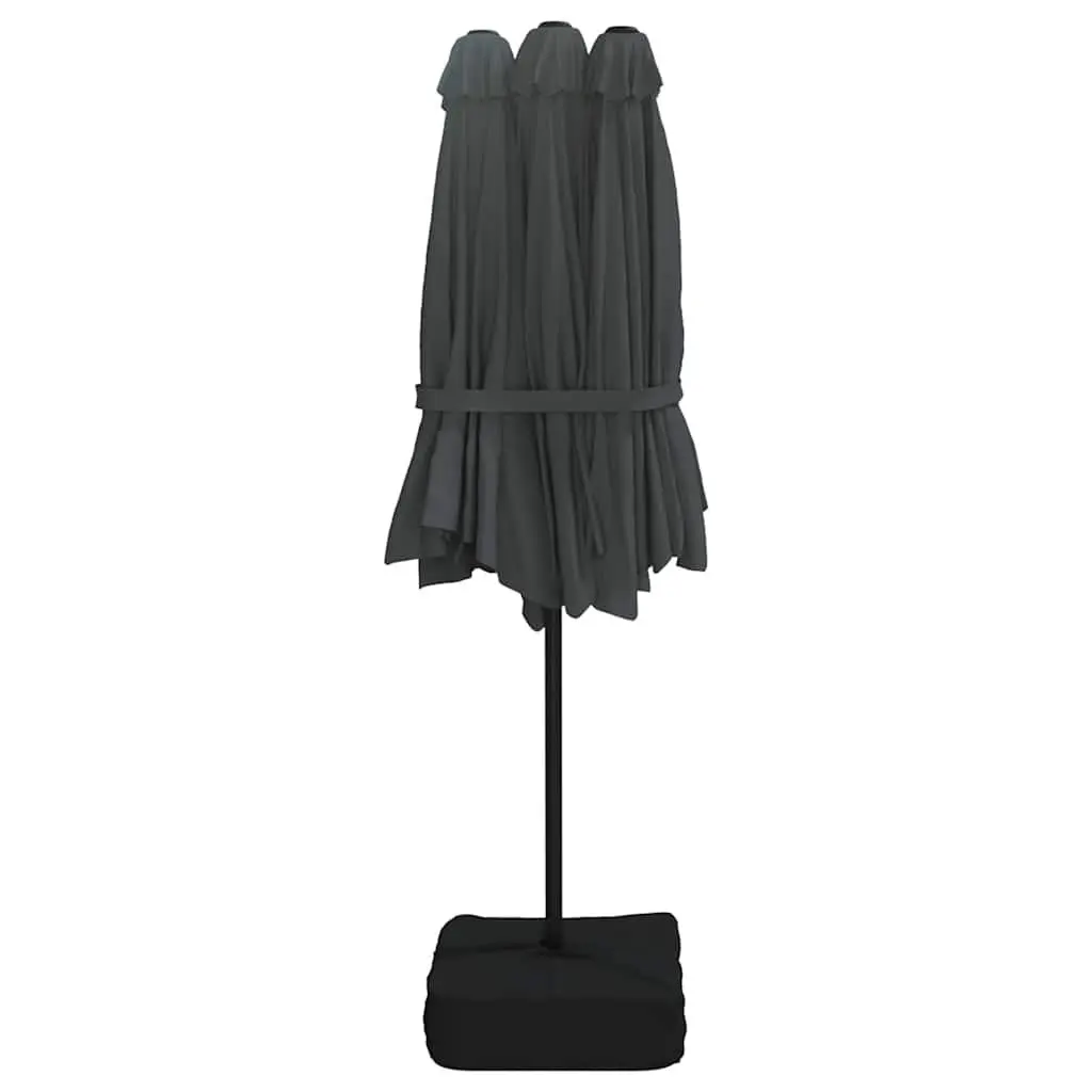Double-Head Parasol Anthracite 449x265cm Outdoor Garden Umbrella Shade Canopy