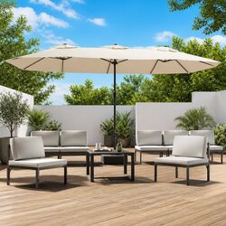 Specifications of Double-Head Garden Parasol with LED Lights