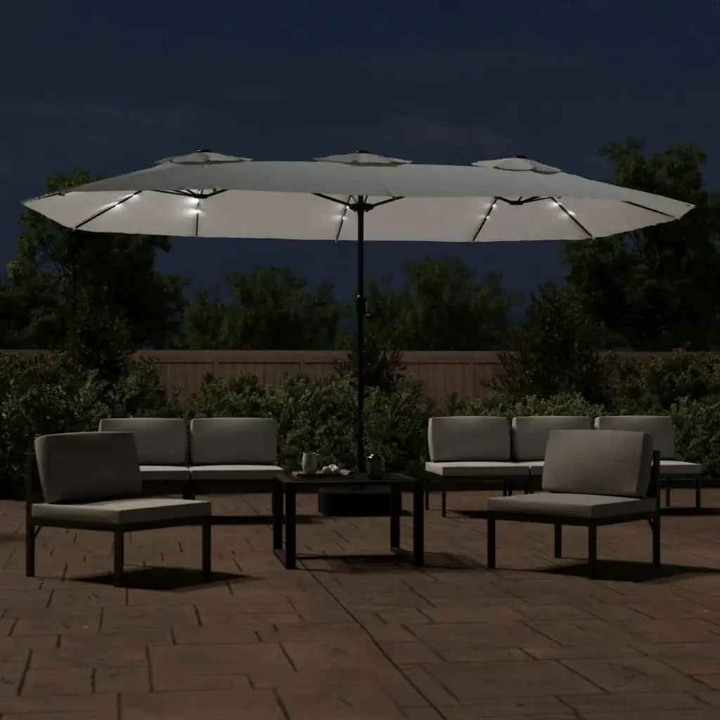 Double-Head Garden Parasol Outdoor 449x265cm White