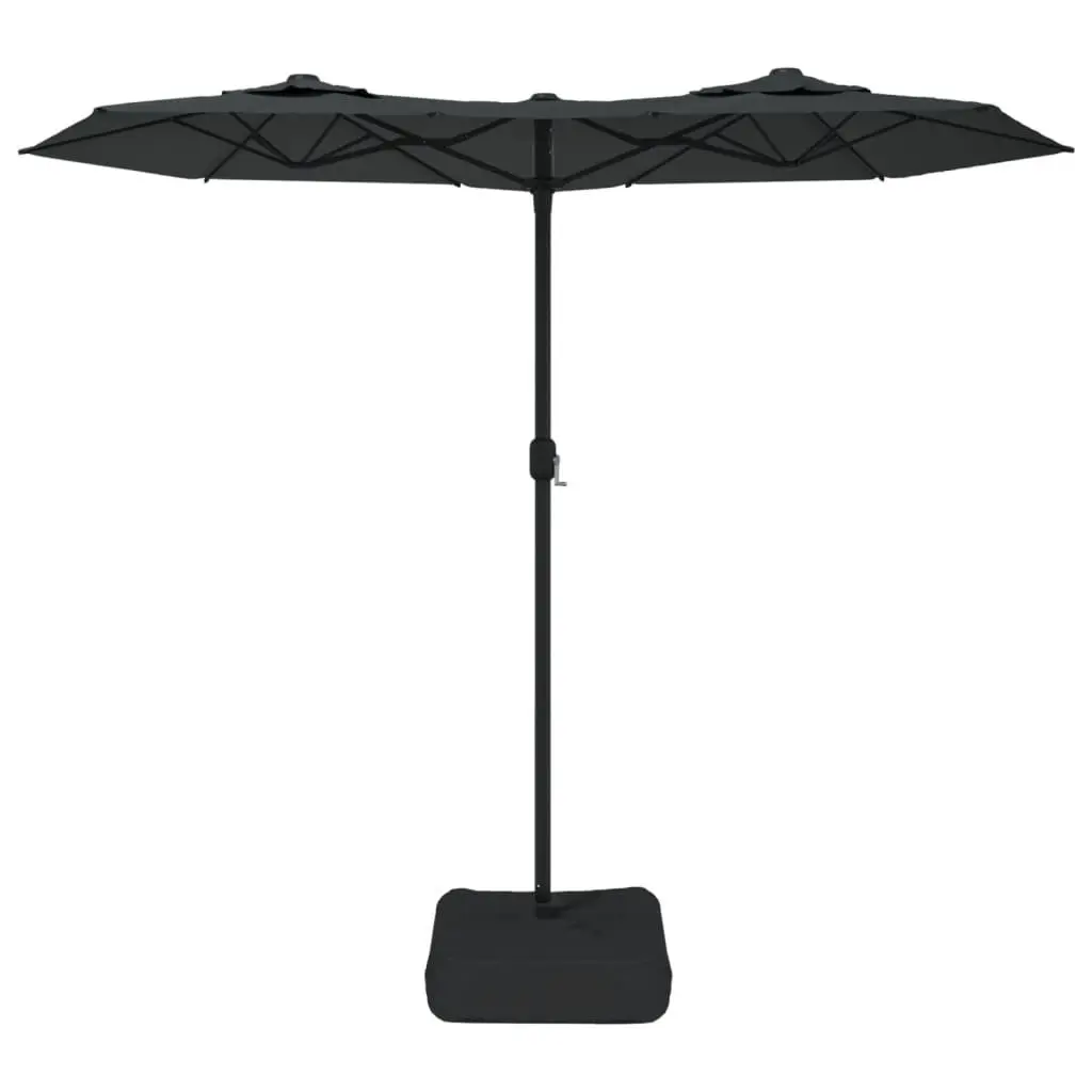 Double-Head Garden Parasol Anthracite Outdoor Shade Umbrella 316x145cm Crank