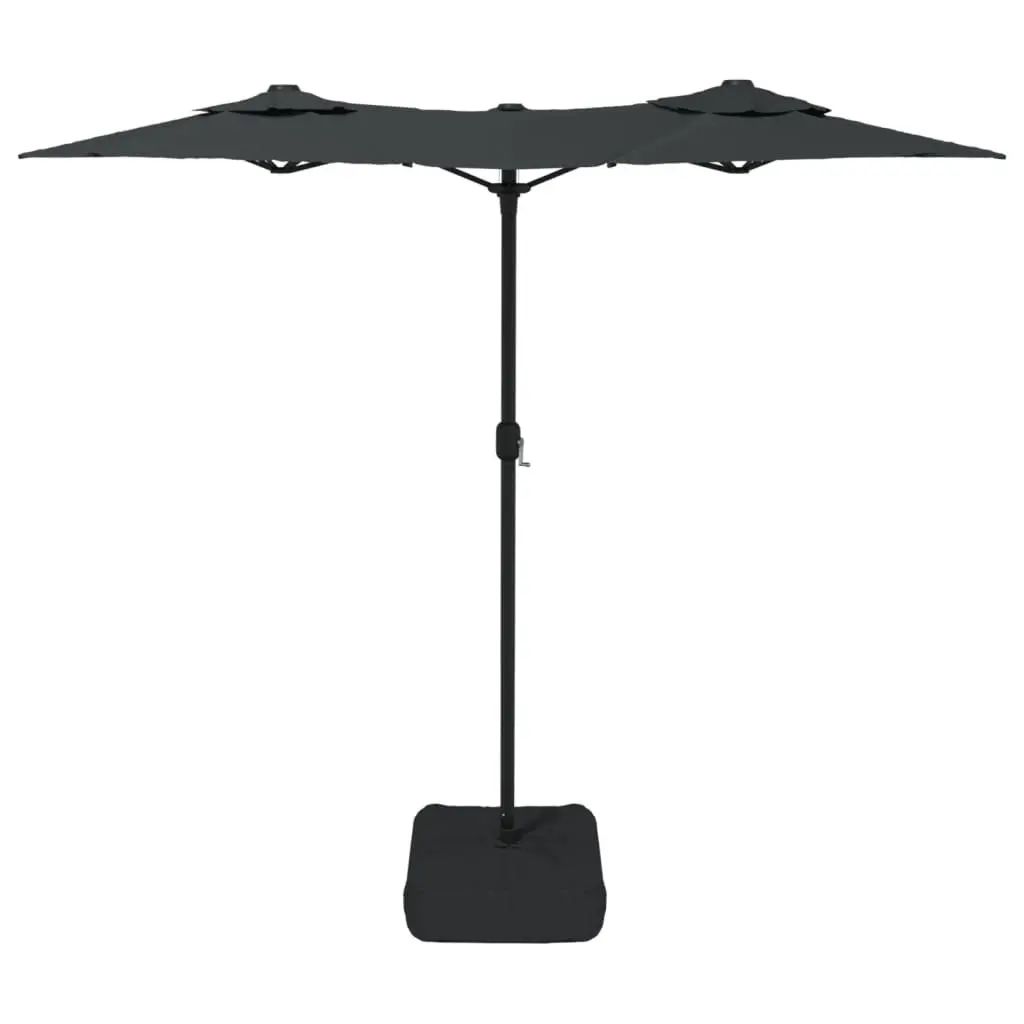 Double-Head Garden Parasol Anthracite Outdoor Shade Umbrella 316x145cm Crank