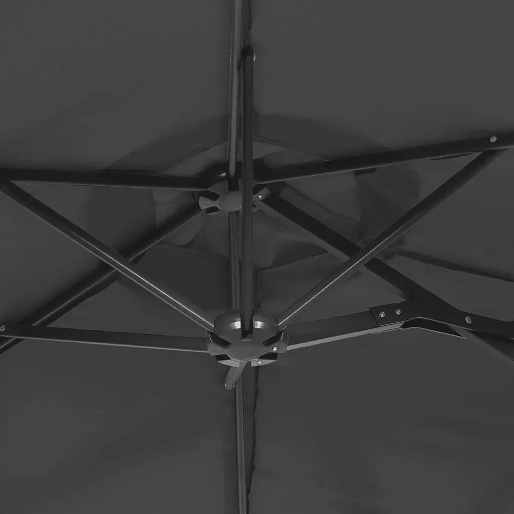 Double-Head Garden Parasol Anthracite Outdoor Shade Umbrella 316x145cm Crank