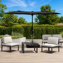 Double-Head Garden Parasol Dimensions: 316x145cm, Anthracite