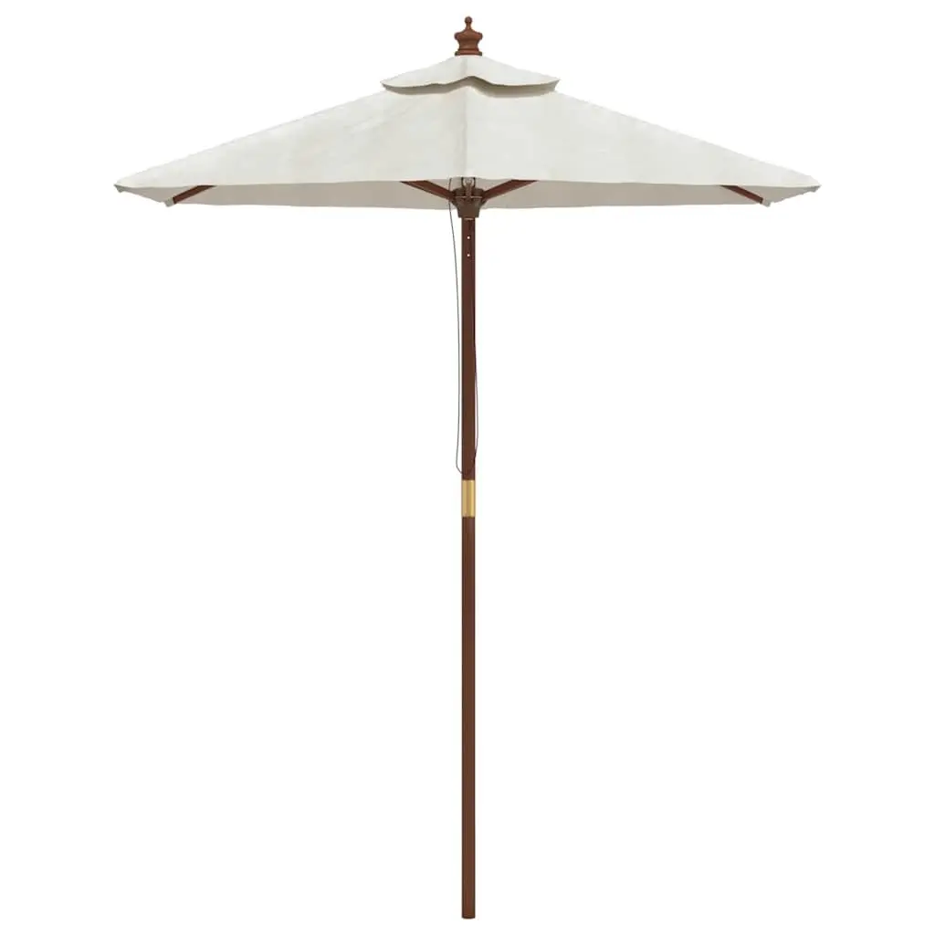 Garden Parasol Outdoor Sunshade Umbrella with Wooden Pole White 196x231cm
