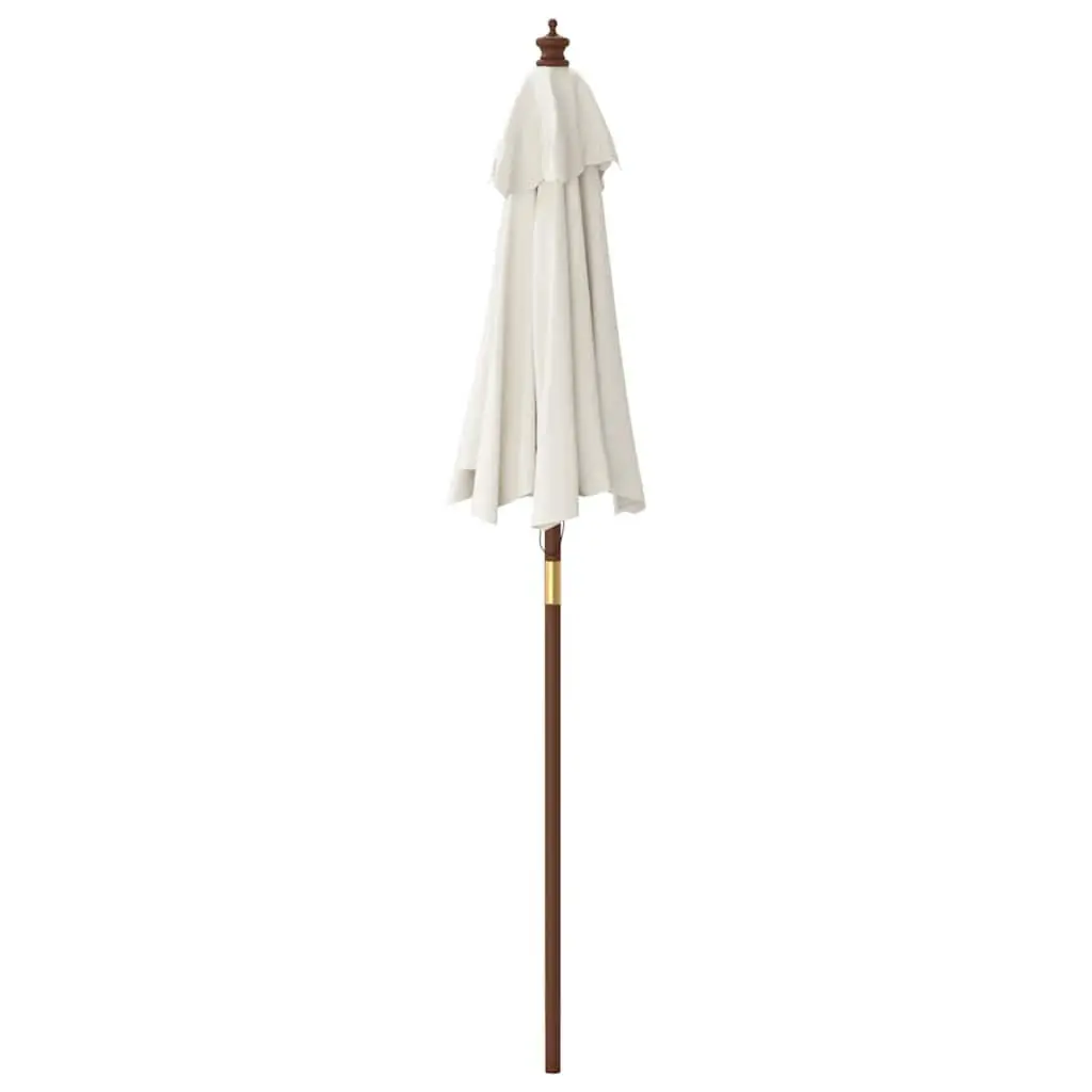 Garden Parasol Outdoor Sunshade Umbrella with Wooden Pole White 196x231cm