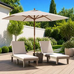 Garden Parasol with Hardwood Pole, 299x240 cm Size