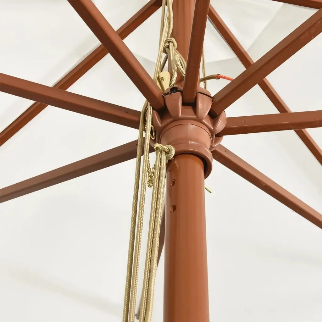 Garden Parasol Outdoor Use 400 x 273 cm UV Protective Polyester Canopy Hardwood Pole