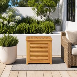 Garden Storage Box Dimensions 60x50x58cm, Solid Teak Wood Construction