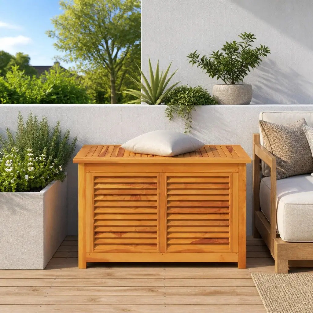 Garden Storage Box Outdoor 90x50x58 cm Teak Wood Chest
