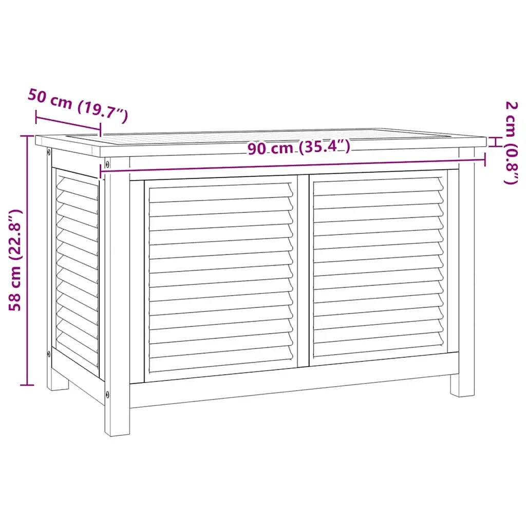 Garden Storage Box Outdoor 90x50x58 cm Teak Wood Chest