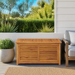 Teak Wood Garden Storage Box - 114 x 50 x 58 cm