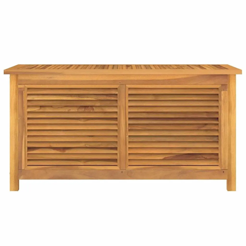 Garden Storage Box Outdoor Use Solid Teak Wood 114 x 50 x 58 cm Brown