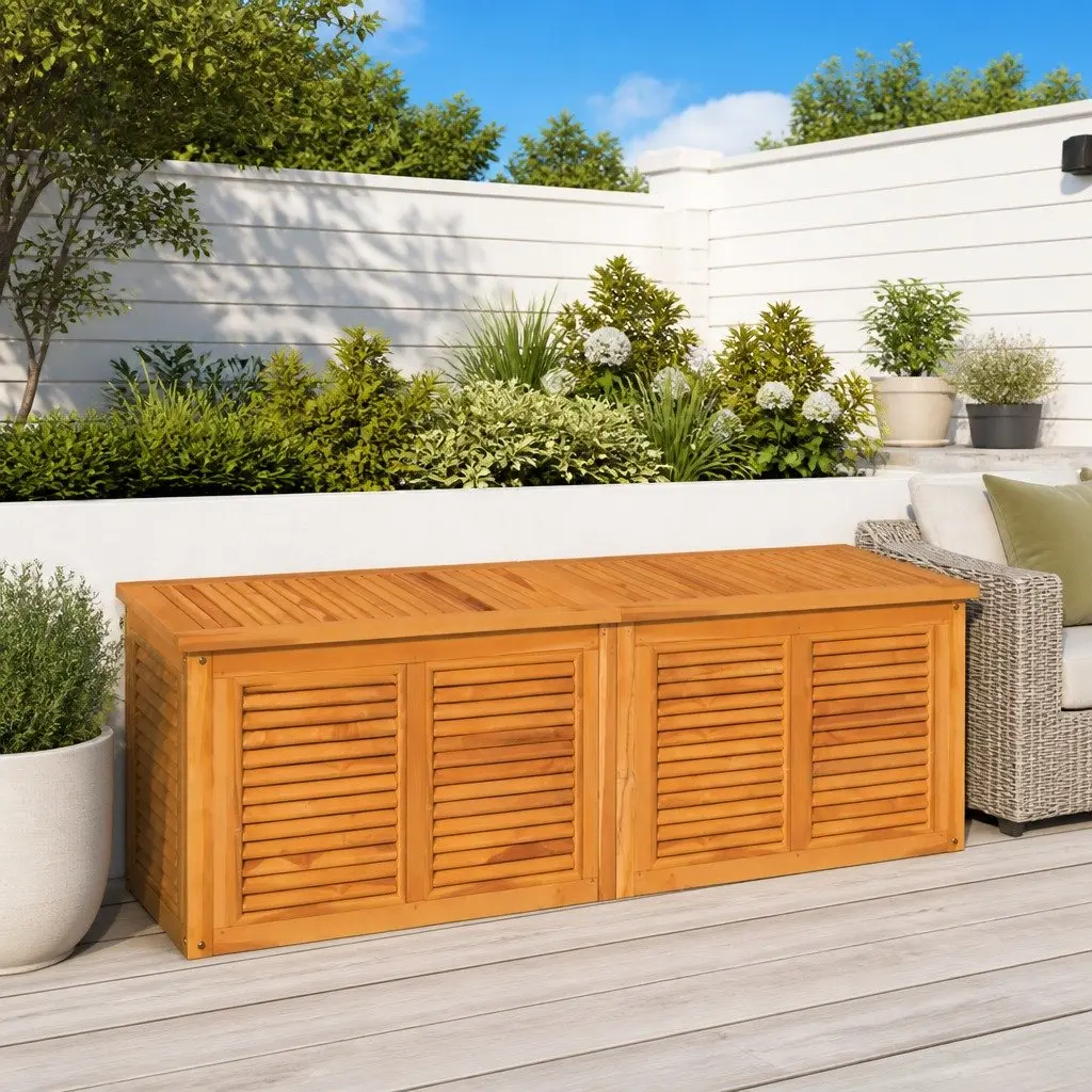 Solid Teak Wood Storage Box 150x50x55cm with PE Bag