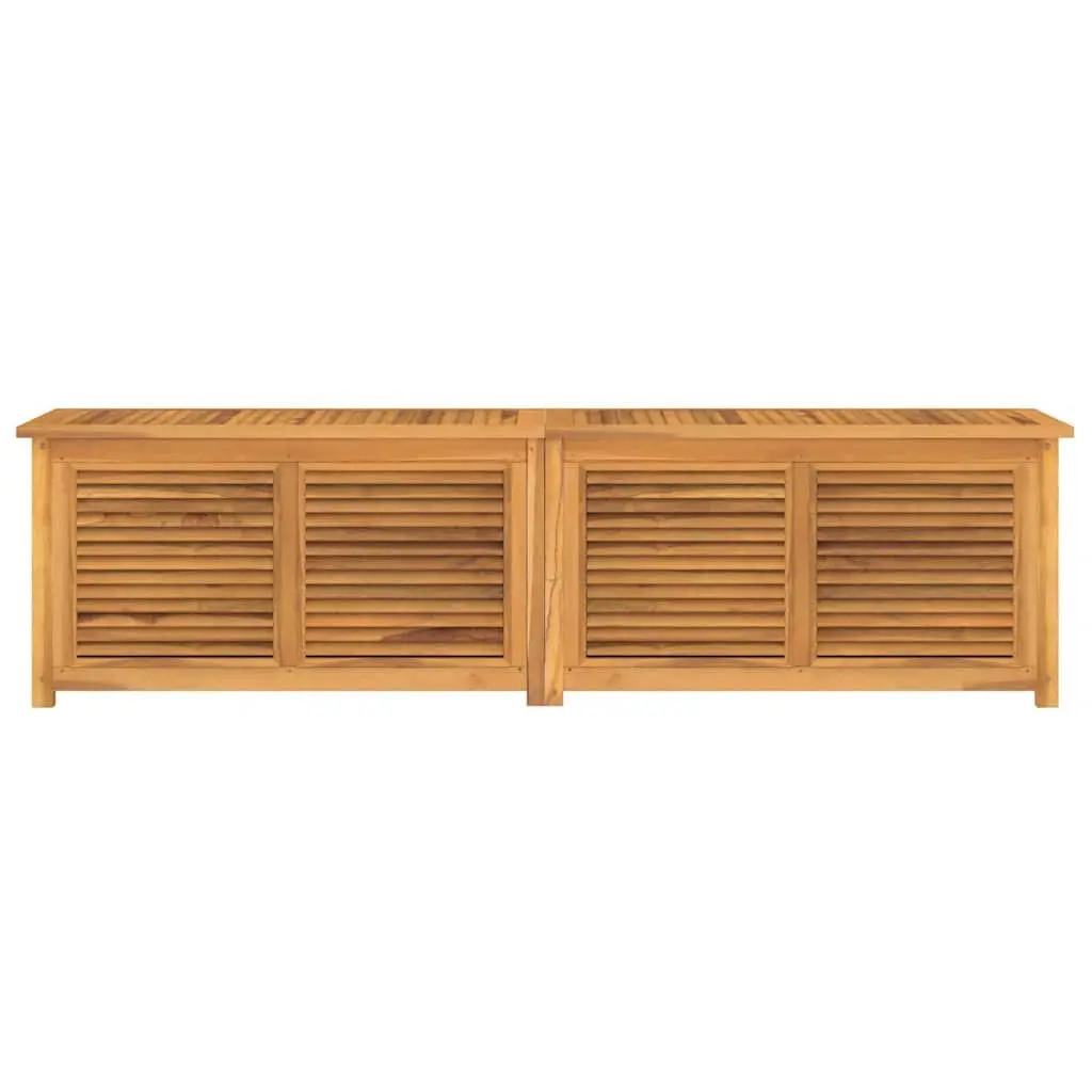 Garden Storage Box Solid Teak Wood Outdoor Indoor Bench Chest Louvres Design