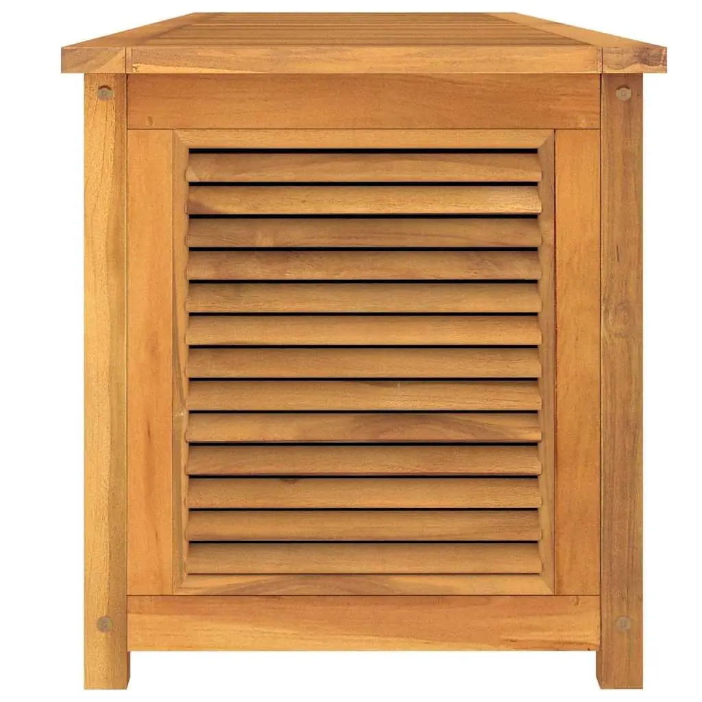 Garden Storage Box Solid Teak Wood Outdoor Indoor Bench Chest Louvres Design