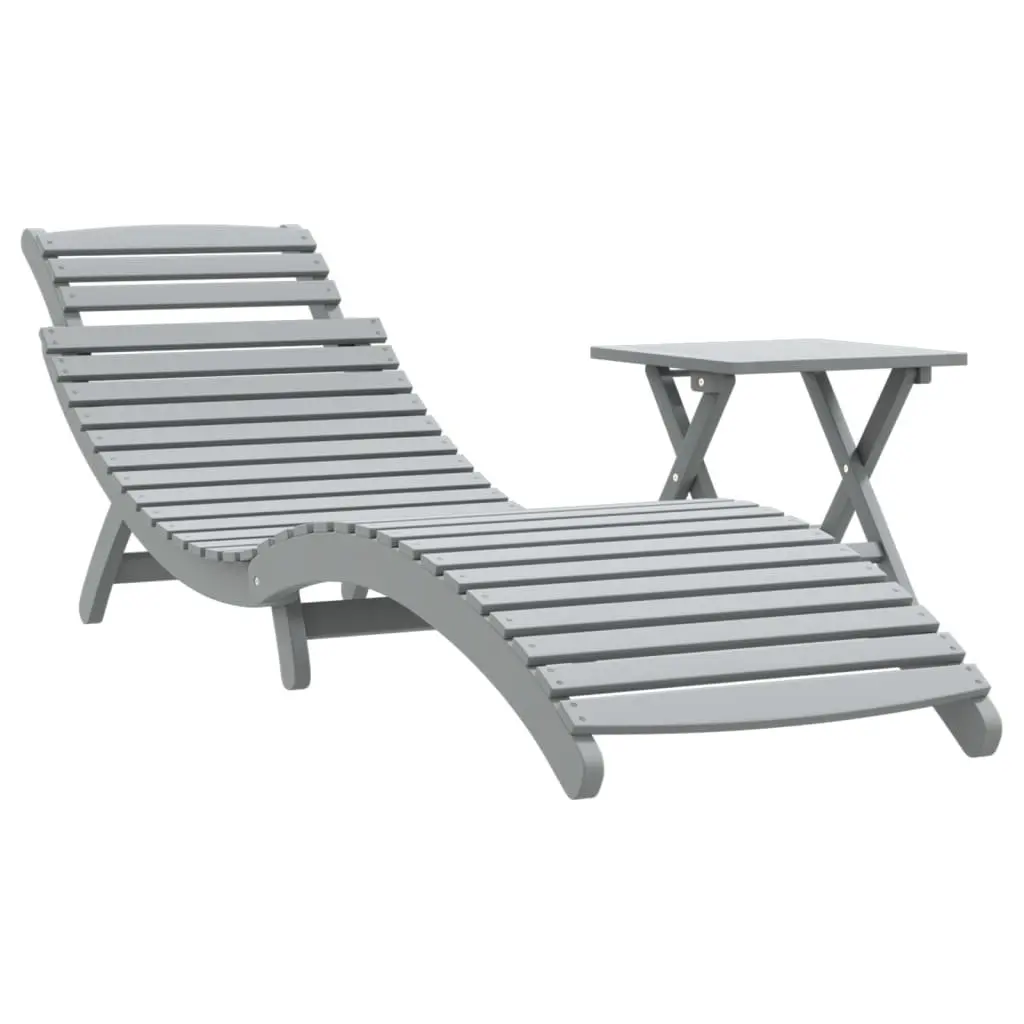 Grey Sun Lounger with Side Table