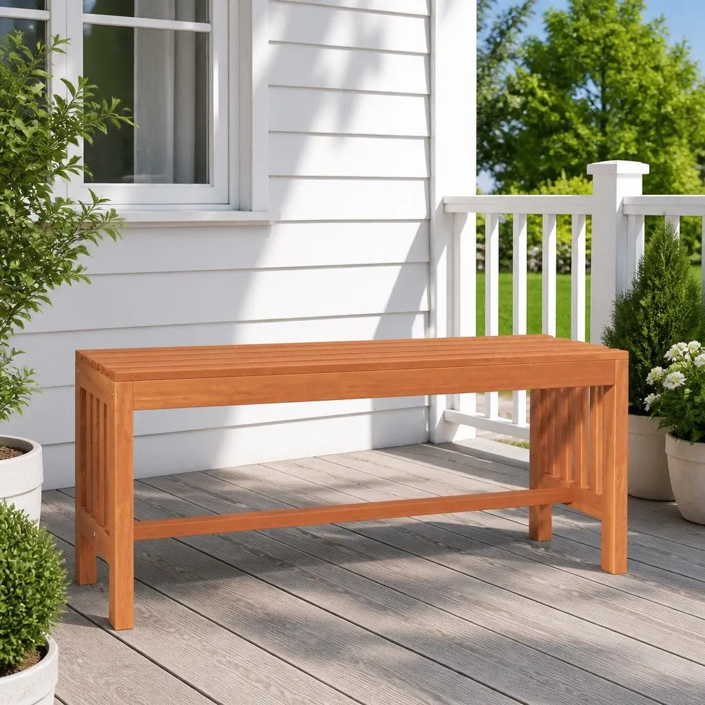 Wooden Garden Bench Outdoor Patio Seating 110cm