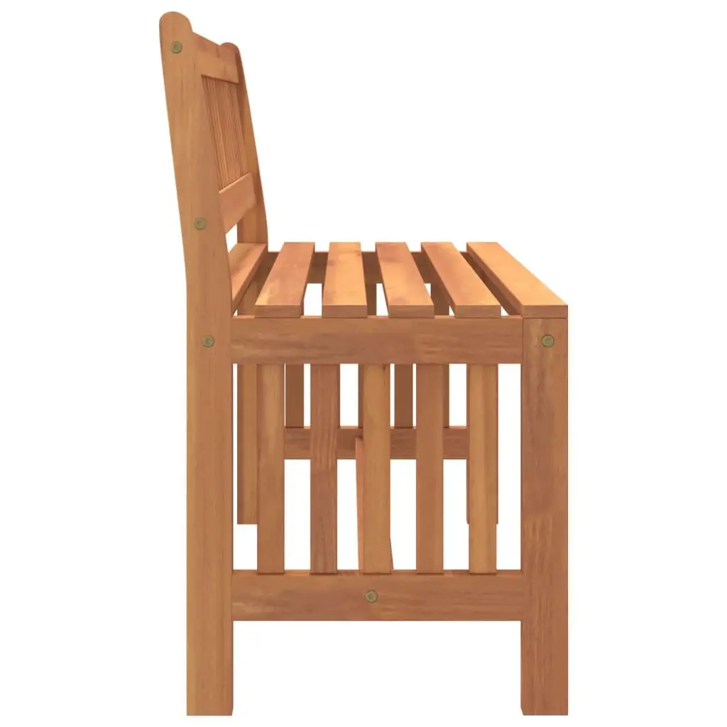 Outdoor Garden Bench 110cm Patio Seating Solid Wood Backrest Brown