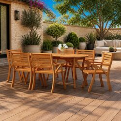 Garden Dining Table 200x90x75cm Solid Wood Outdoor Patio Furniture Brown