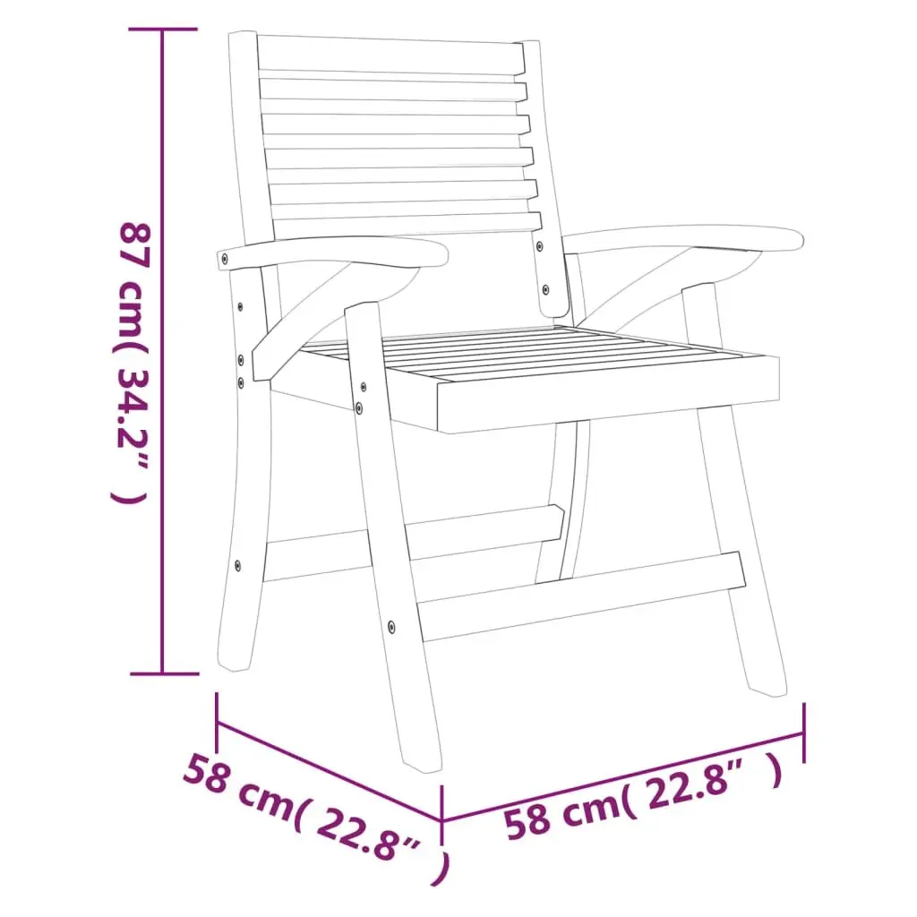 Outdoor Garden Chairs 2 pcs Solid Wood Acacia Brown Patio Seating Set