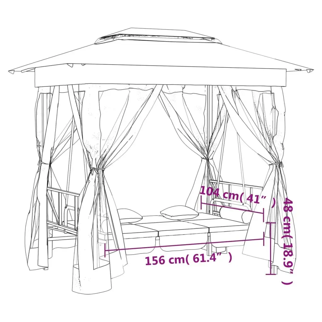 Garden Gazebo Outdoor Patio Swing Bench Canopy Green
