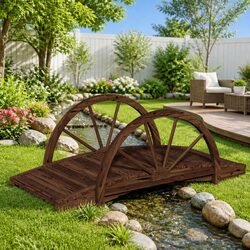 Garden Bridge Dimensions: 99 x 50 x 38 cm in Brown Fir Wood