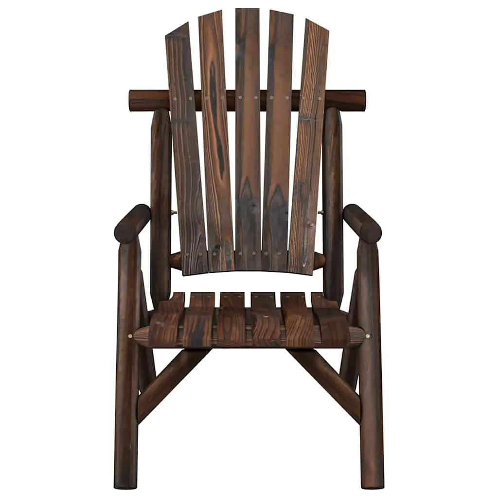 Outdoor Garden Chair Adirondack Style Solid Wood Spruce Brown 68 x 86 x 103 cm