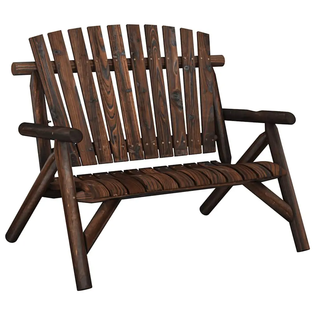 Wooden Garden Bench Outdoor Patio 2-Seater Brown