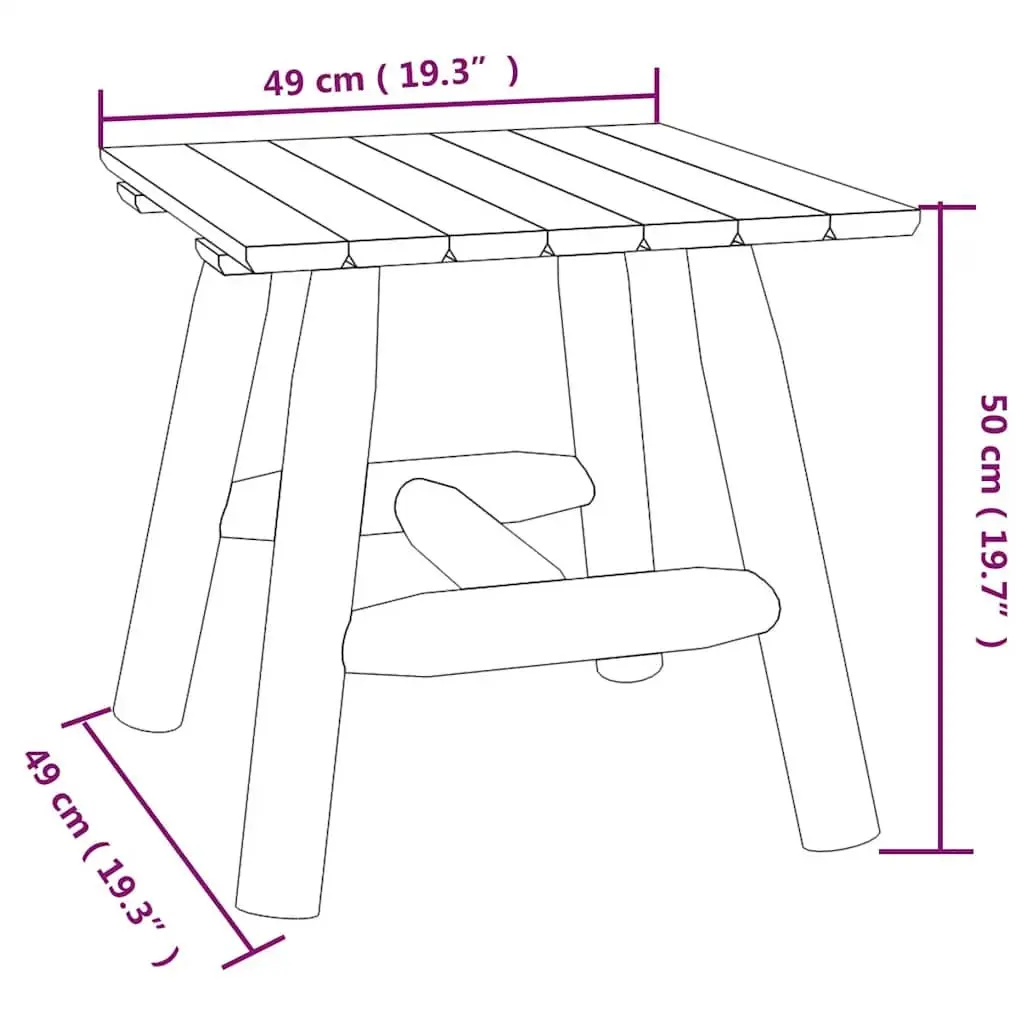 Wooden Side Table 49x49x50 cm Brown Outdoor Garden Patio End Accent Furniture