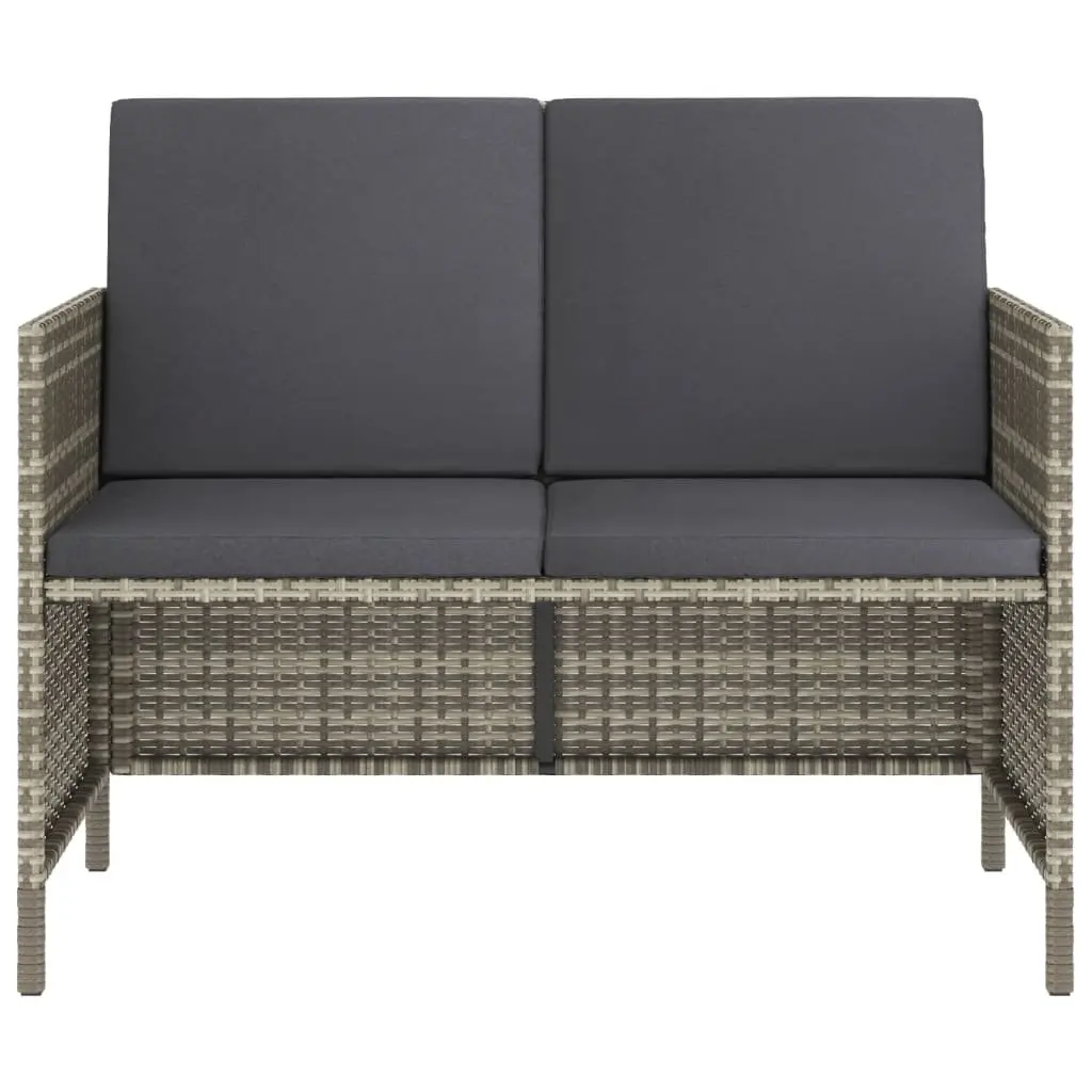 Garden Dining Set 6 Piece Outdoor Furniture Grey Poly Rattan with Cushions