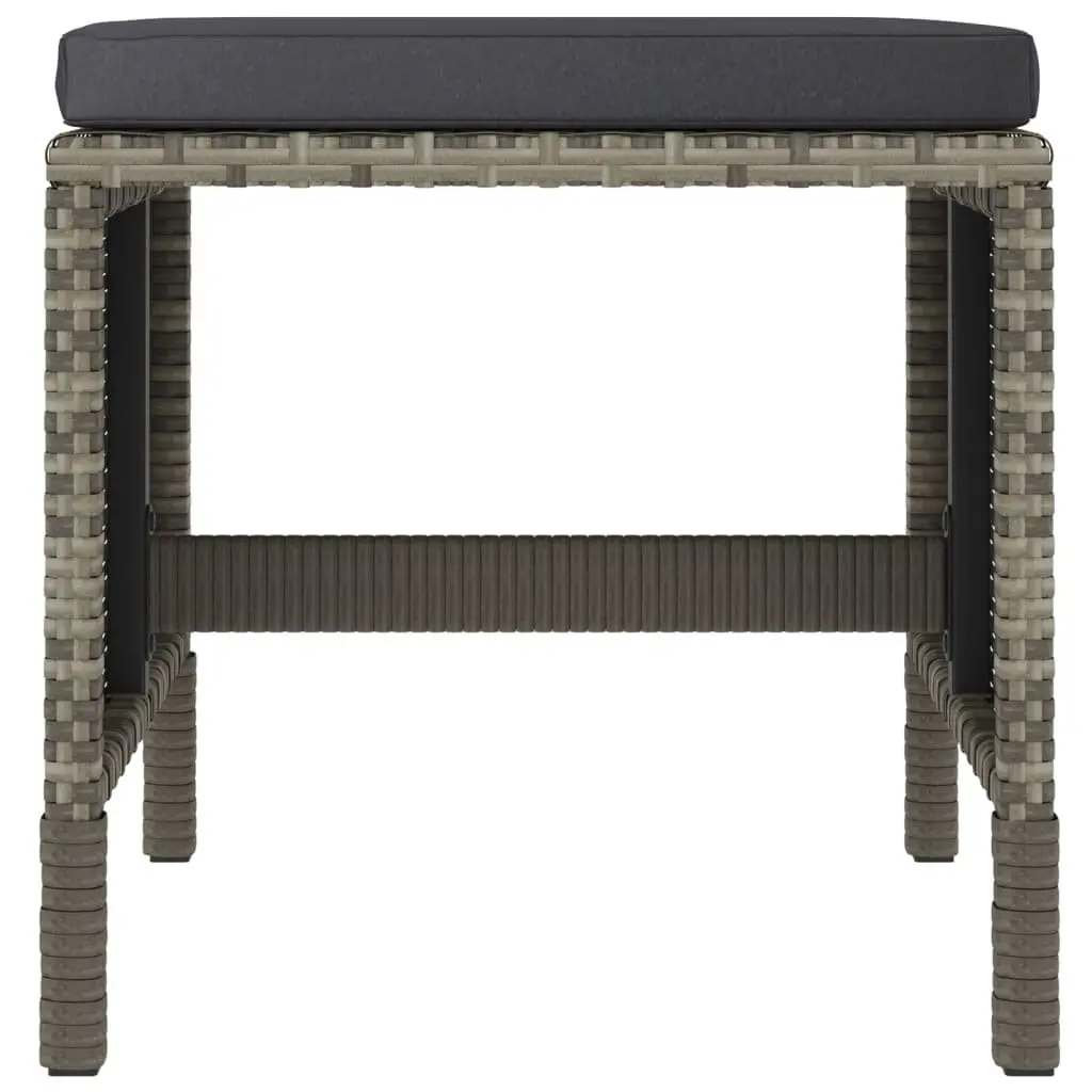 Garden Dining Set 6 Piece Outdoor Furniture Grey Poly Rattan with Cushions