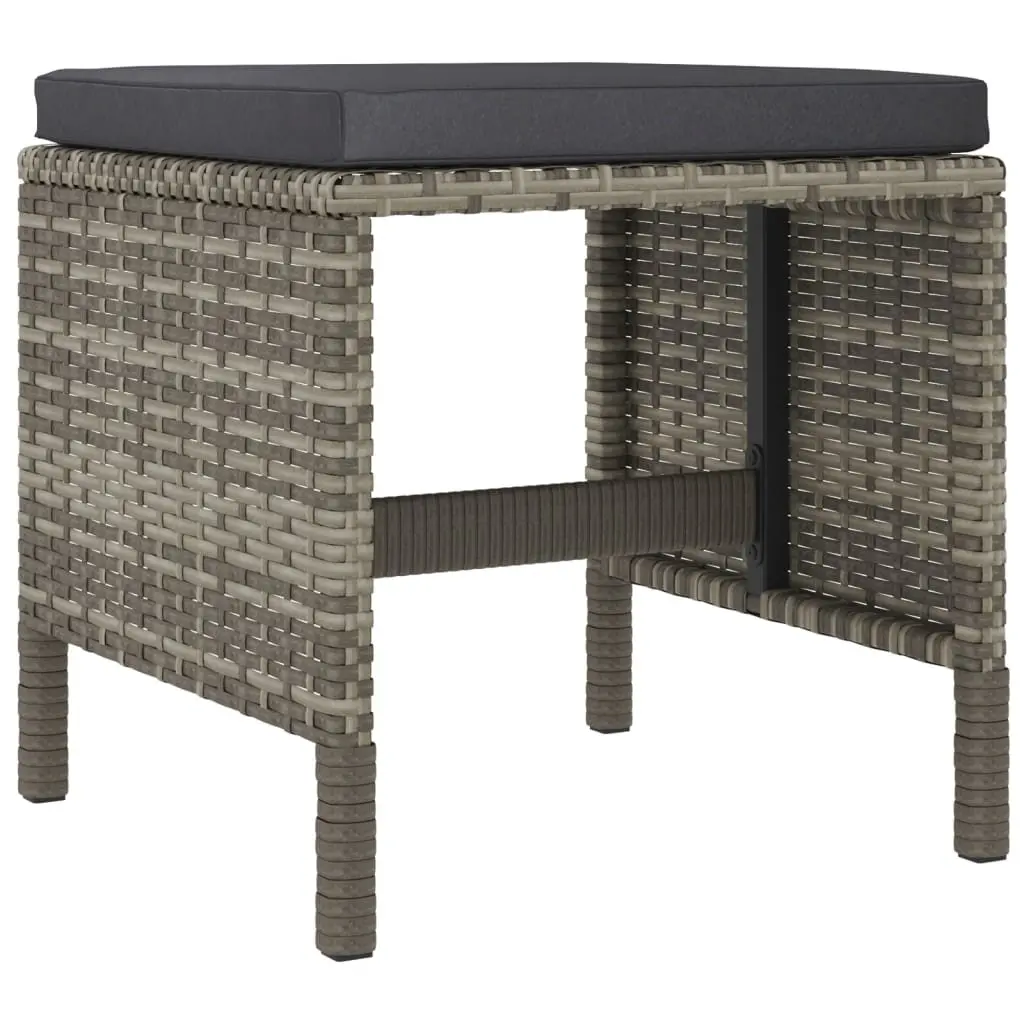 Garden Dining Set 6 Piece Outdoor Furniture Grey Rattan Table Chairs Cushions
