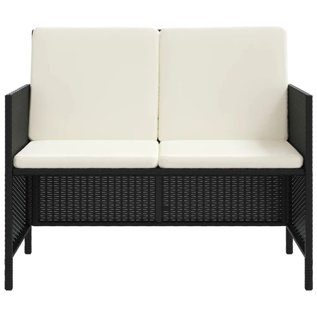 Garden Dining Set Outdoor Furniture 6 Piece Black Rattan