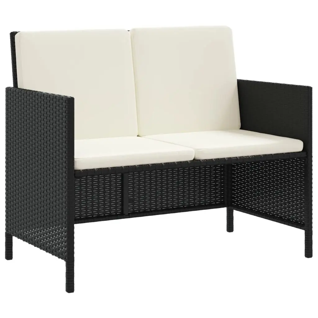Garden Dining Set Outdoor Furniture 6 Piece Black Rattan