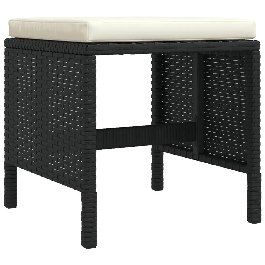 Garden Dining Set Outdoor Furniture 6 Piece Black Rattan
