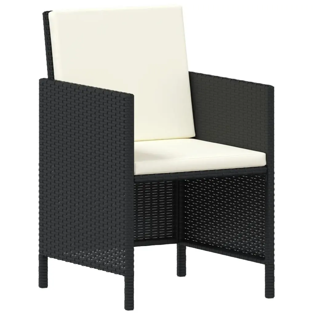 Garden Dining Set Outdoor Furniture 6 Piece Black Rattan