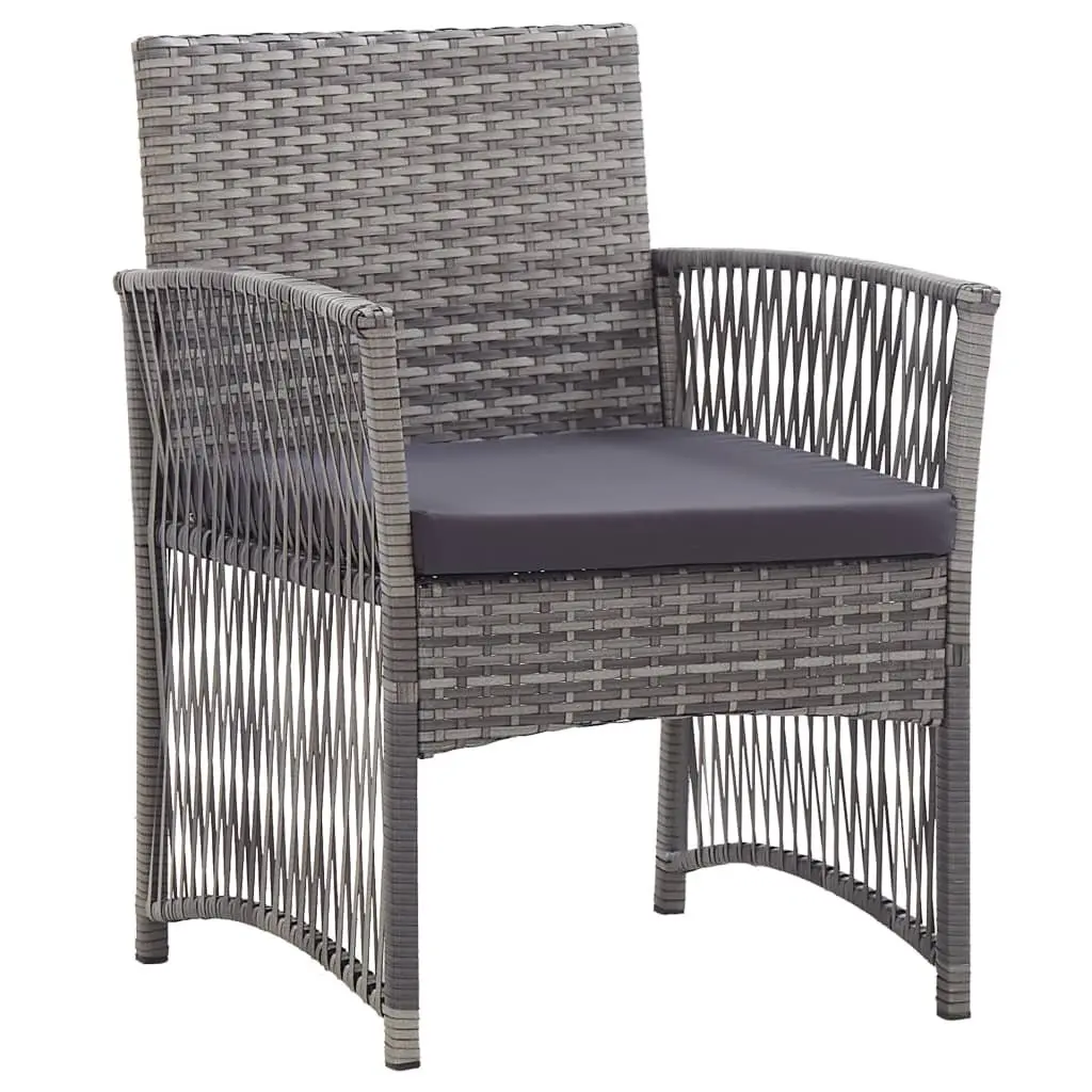 Outdoor Armchairs for Garden 2 Piece Grey Size with Cushions